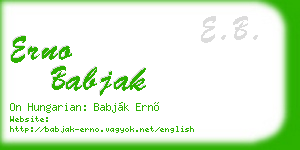 erno babjak business card